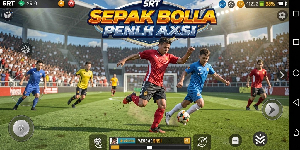 Gameplay seru dalam pertandingan sepak bola di 5RT.