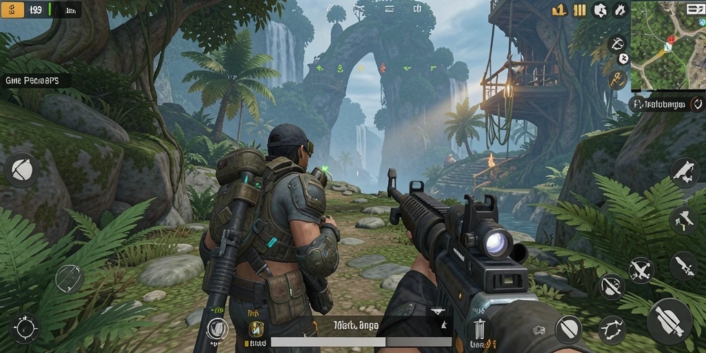 Screenshot gameplay H89 menampilkan aksi tembak-menembak yang mendebarkan di arena pertempuran.