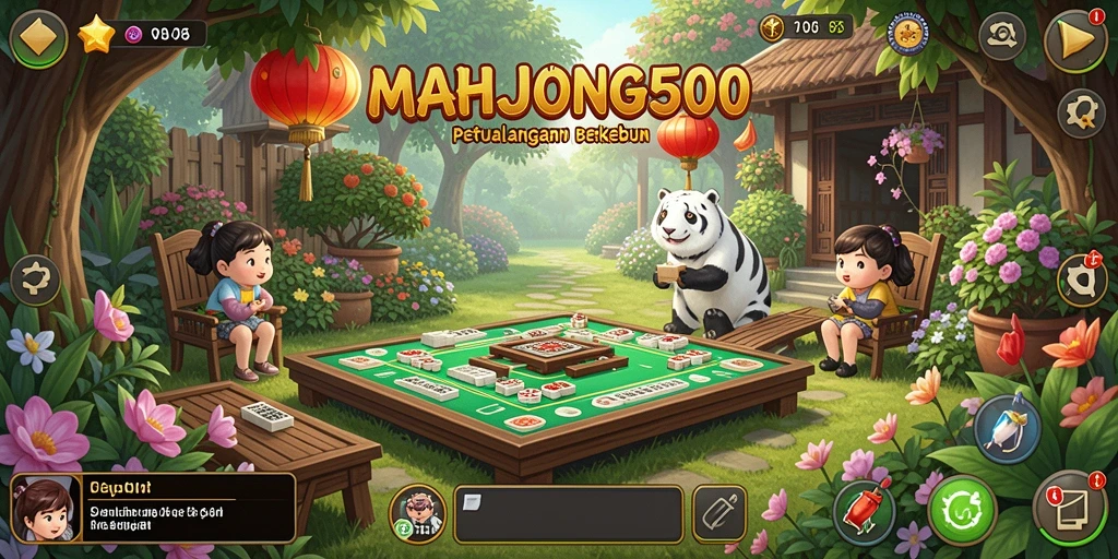 Screenshot menampilkan aktivitas bercocok tanam di MAHJONG500.