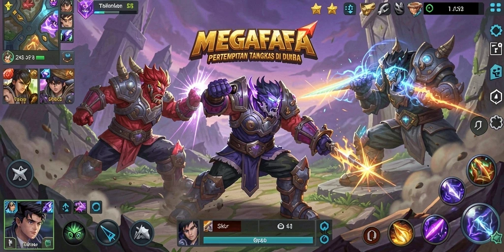 Tangkapan layar gameplay MOBA seru dari MEGAFAFA.