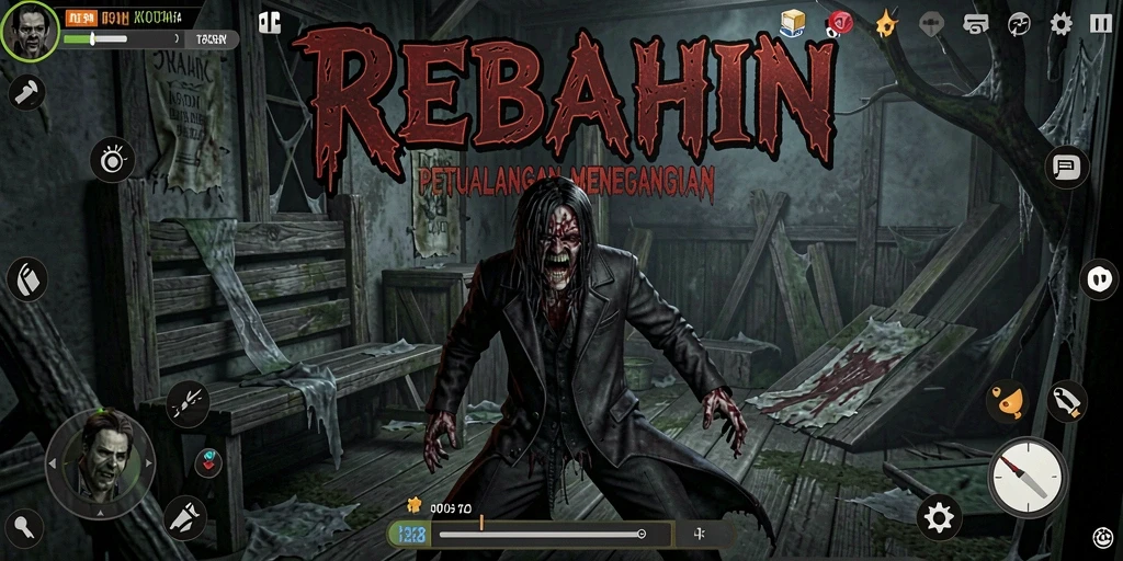 Screenshot gameplay menampilkan suasana horor yang mencekam dan menegangkan.