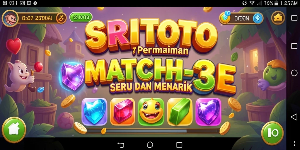 Screenshot utama SRITOTO menampilkan gameplay seru permainan Match-3.