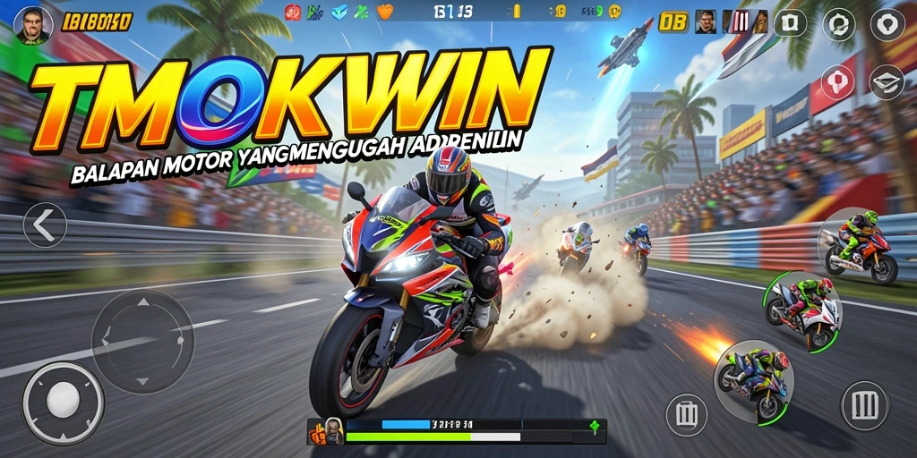 Gameplay balapan motor yang seru dan mendebarkan di TMOKWIN.